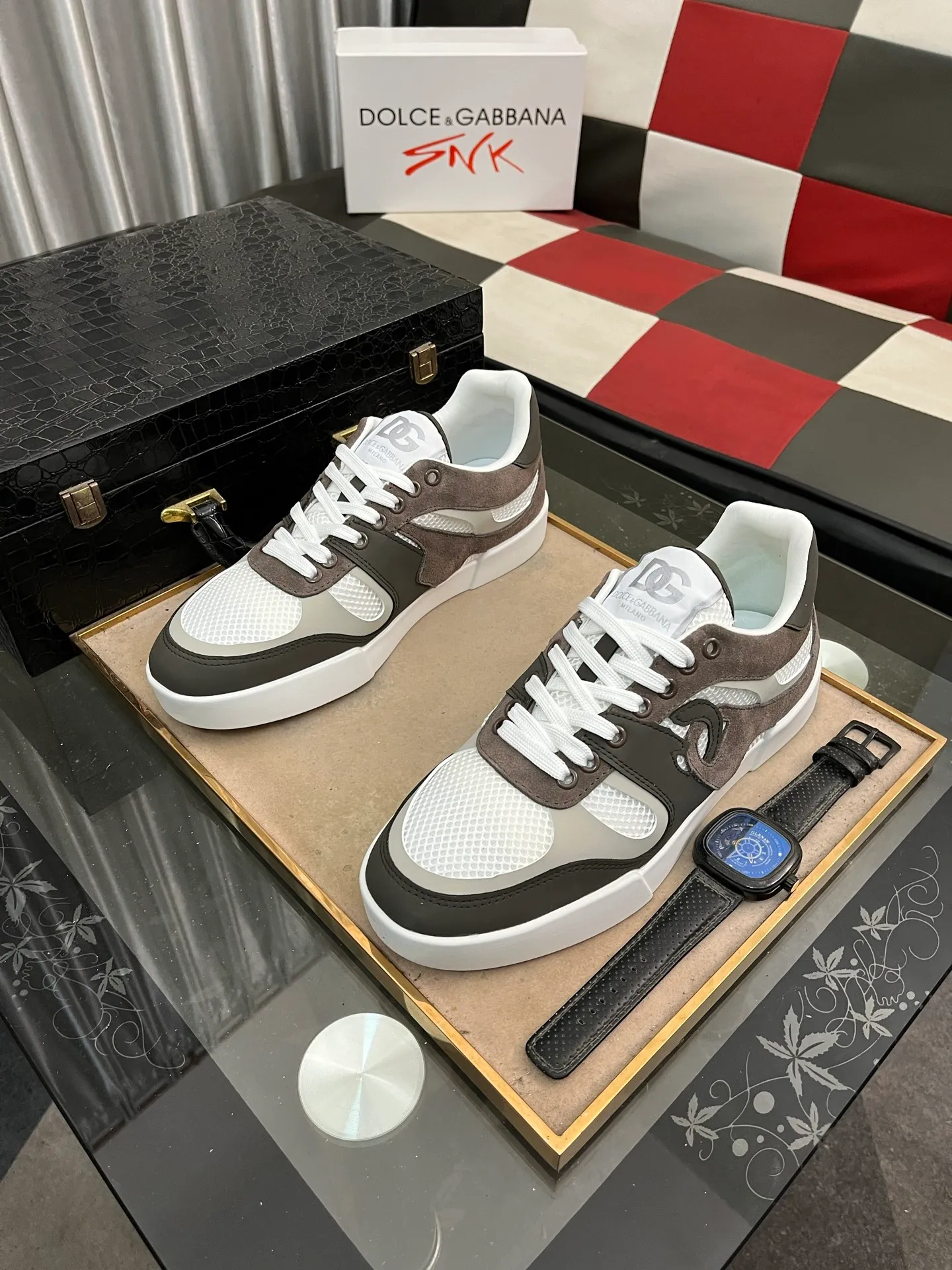 Men's shoes 💰440⌚️⌚️【DG～】Men's casual shoes are on sale at the same time 🔶🔷🔜The upper is made of cowhide stitching fabric ➕Mesh lining, comfortable and breathable, sole: original comfortable and wear-resistant outsole, ⚠️The real thing📱Photographed🎬The real thing is better📢📢📢Number: 35-46